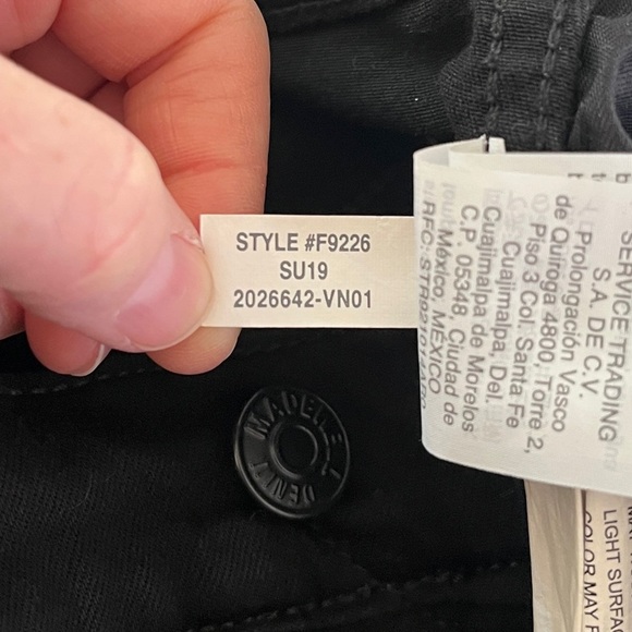 Madewell 10" High Rise Skinny Jeans Clean Hem Fall Classic | Solid Black | 27 - Picture 12 of 13